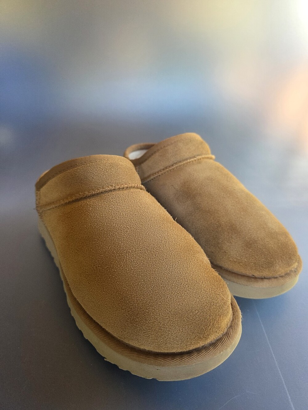 UGG Classic Slipper Chestnut Suede Shearling Lined Mule/Clog Women's 7